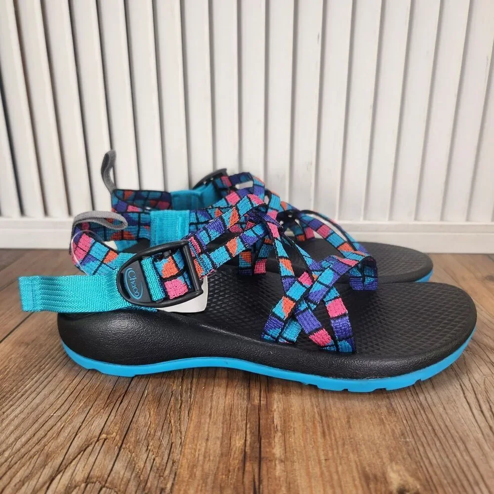 Chaco ZX/1 Ecotread Kids Sz 3 M Break Teal Hiking Beach Strappy Sandals J180264